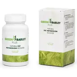 Green Barley Plus supplement bottle and box – natural fat metabolism booster 60 capsules